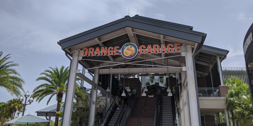 Orange Garage Entrance