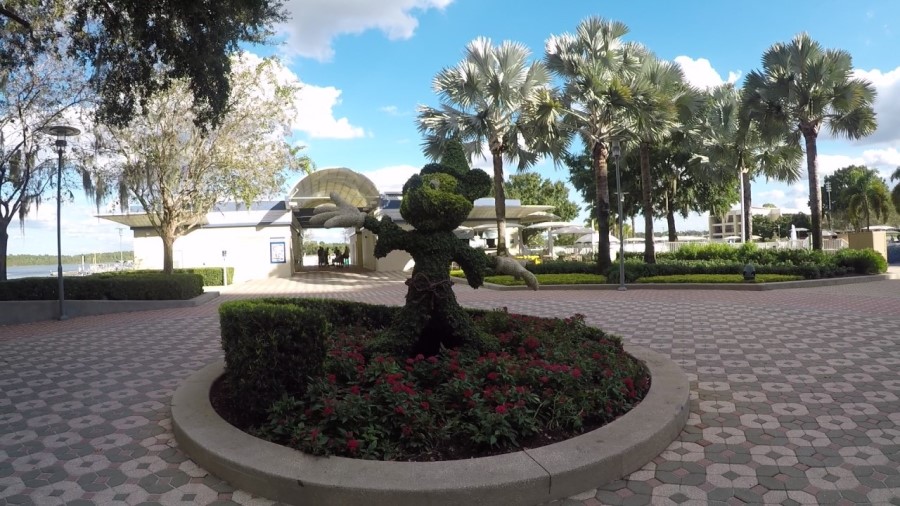Mickey mouse topiary at contemporary resort