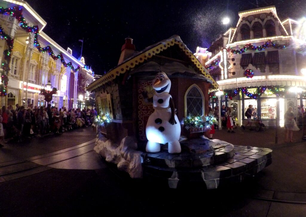 Olaf in Christmas Parade at Very Merry Christmas Party