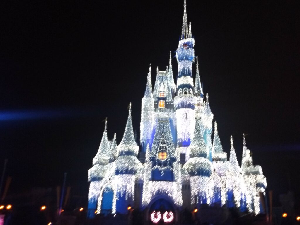 Cinderella Castle in Christmas Lights