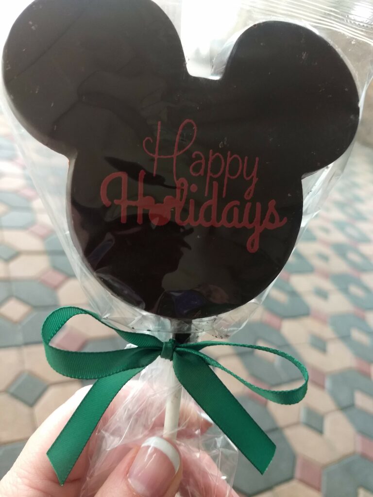 Holiday Festive Chocolate Mickey Shaped Pop
