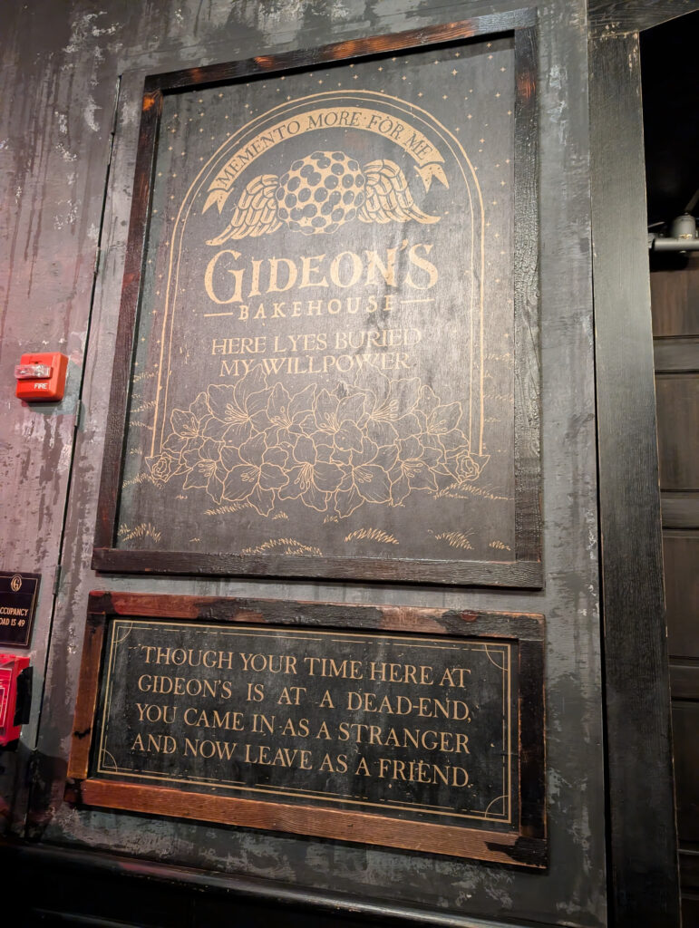 Exit Sign at Gideons Bakehouse